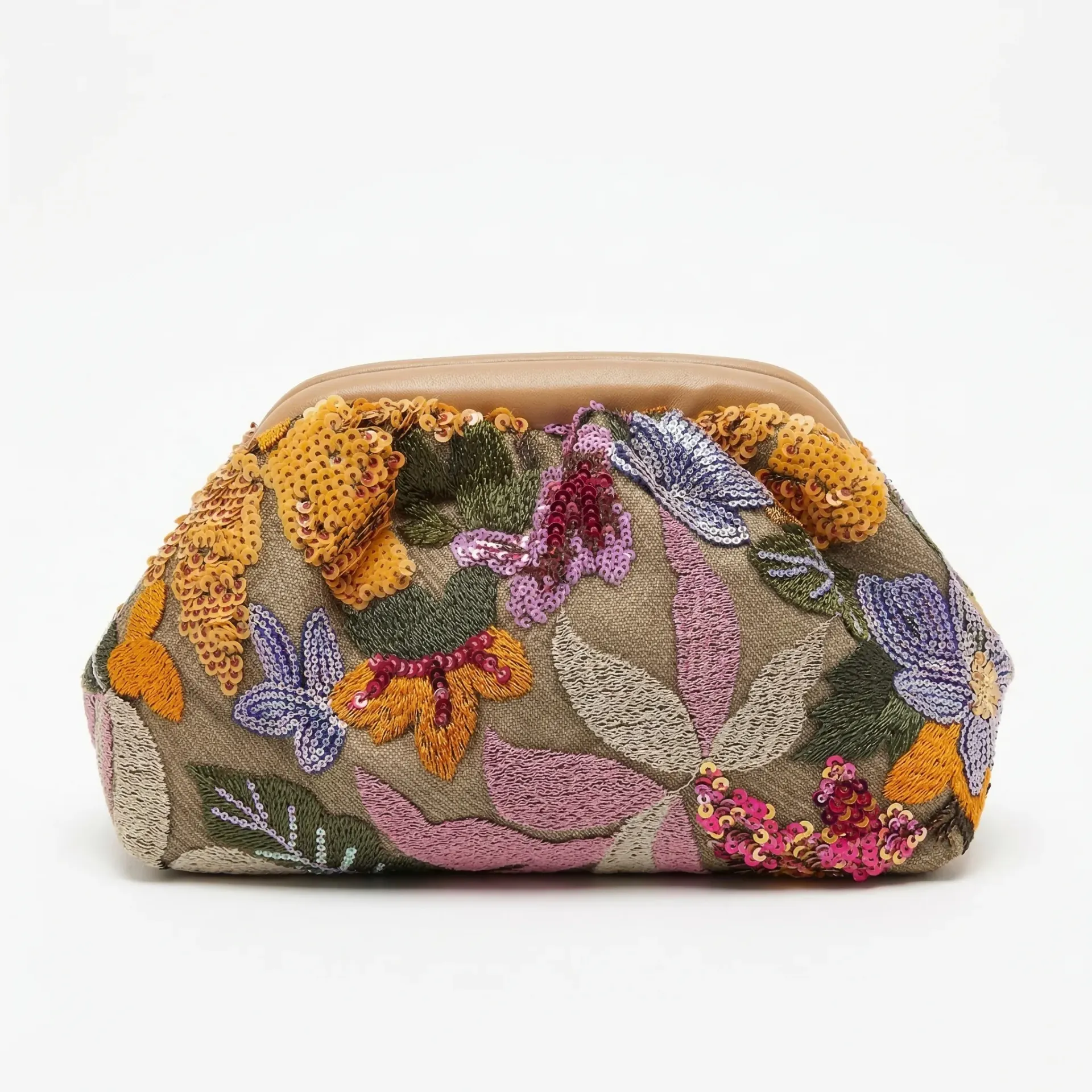 Floral & Beige Clutch