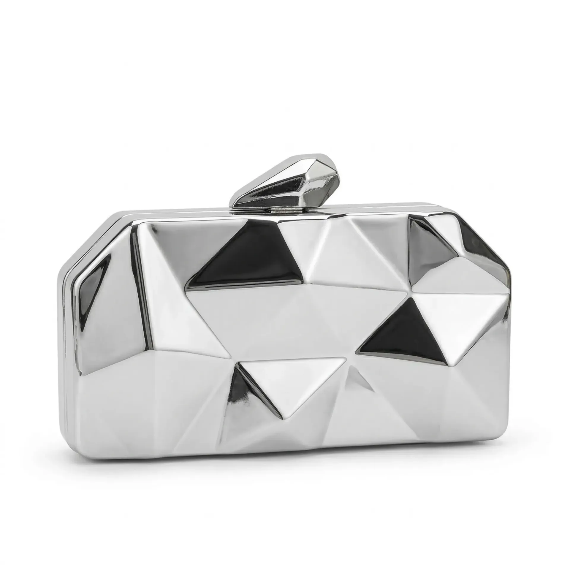 Metal silver Clutch