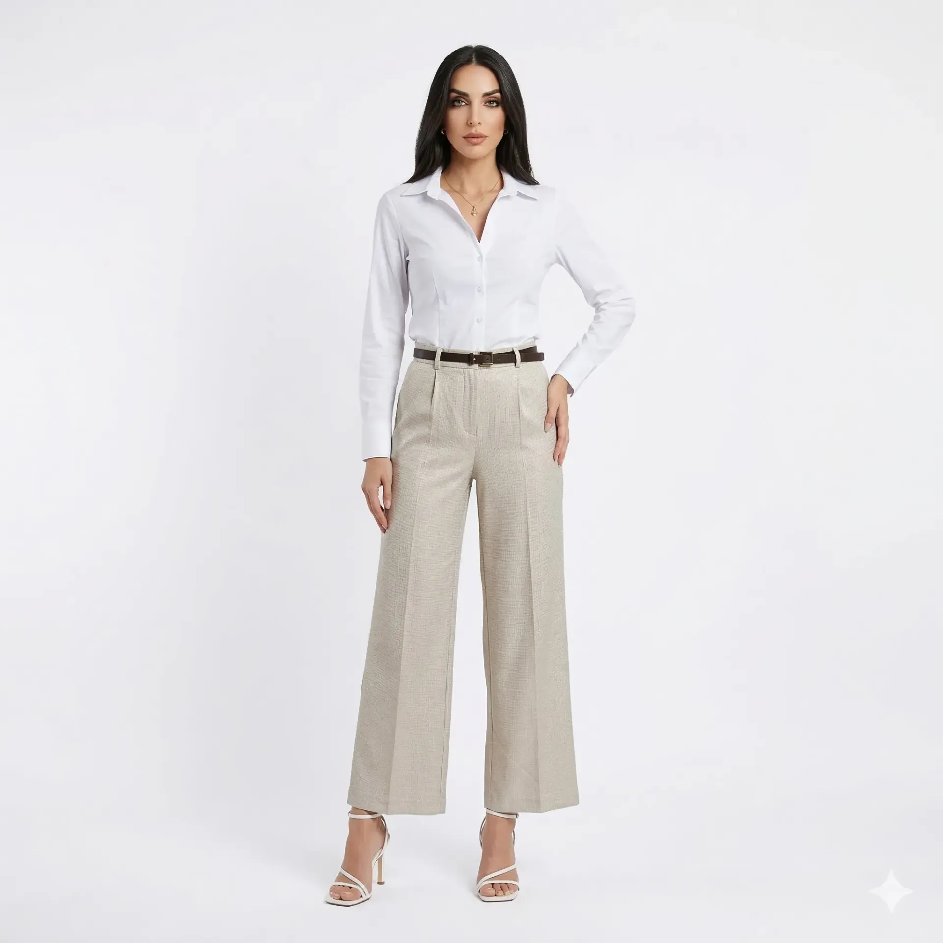 Stretchy Basic White Shirt  (XS)