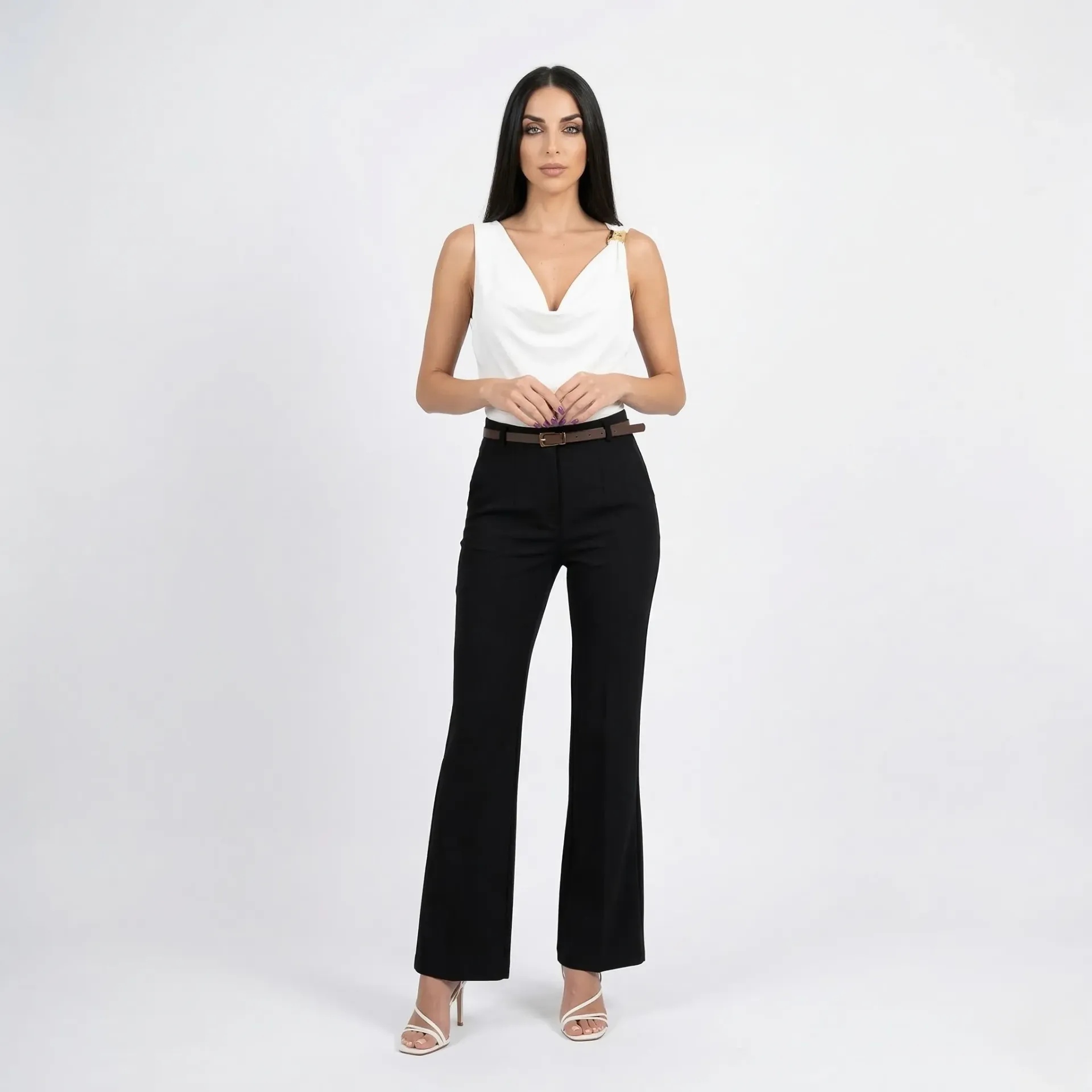 Basic Flare Black Pants (S)