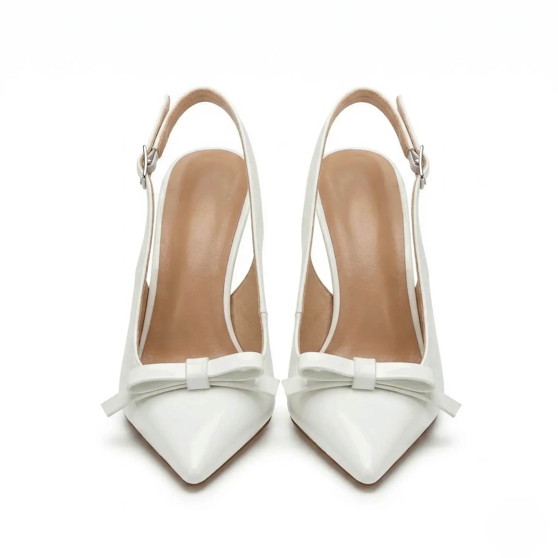 White Slingback Heels