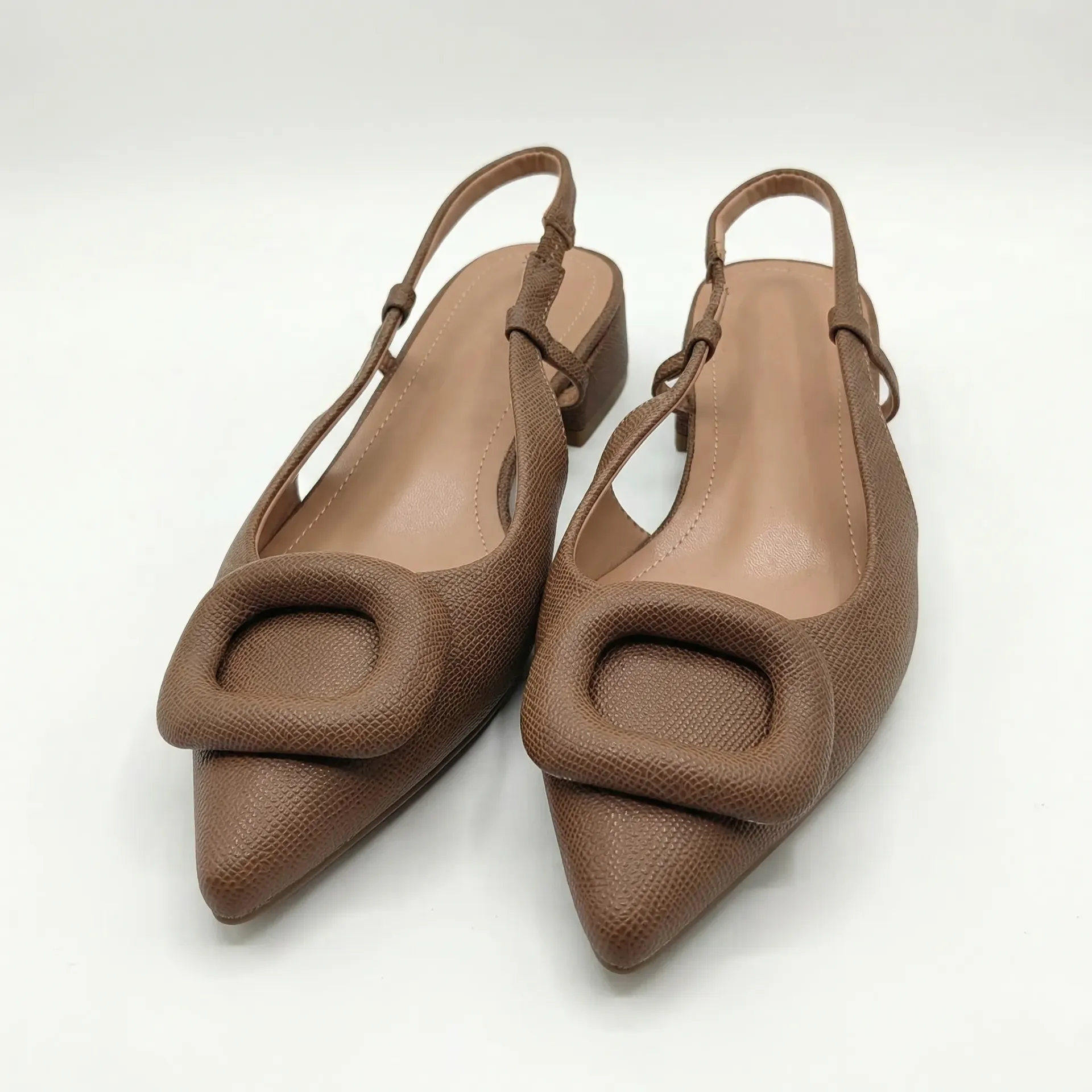 Flat Brown slingback Shoes (37)