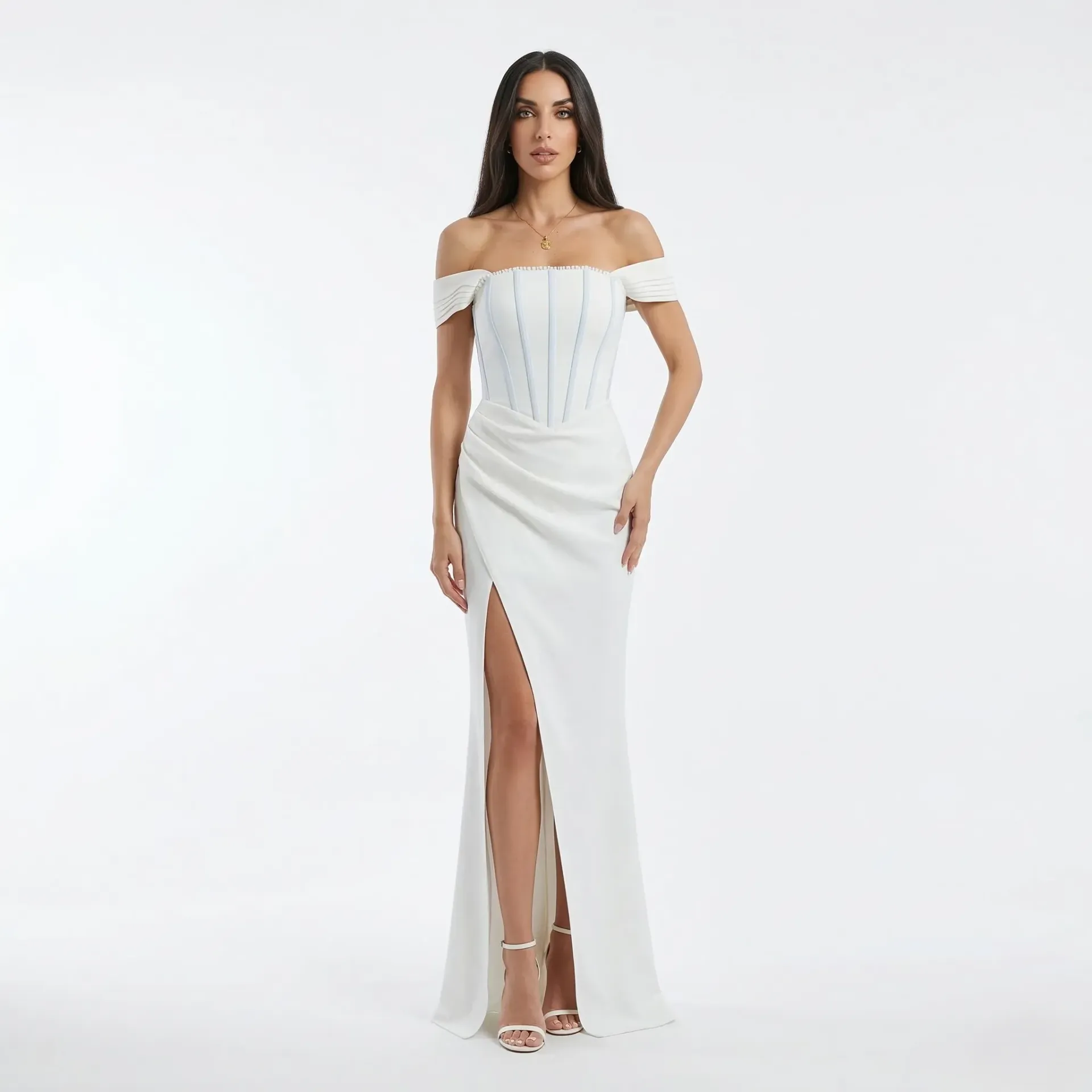Off Shoulder Long Corset Dress (S)