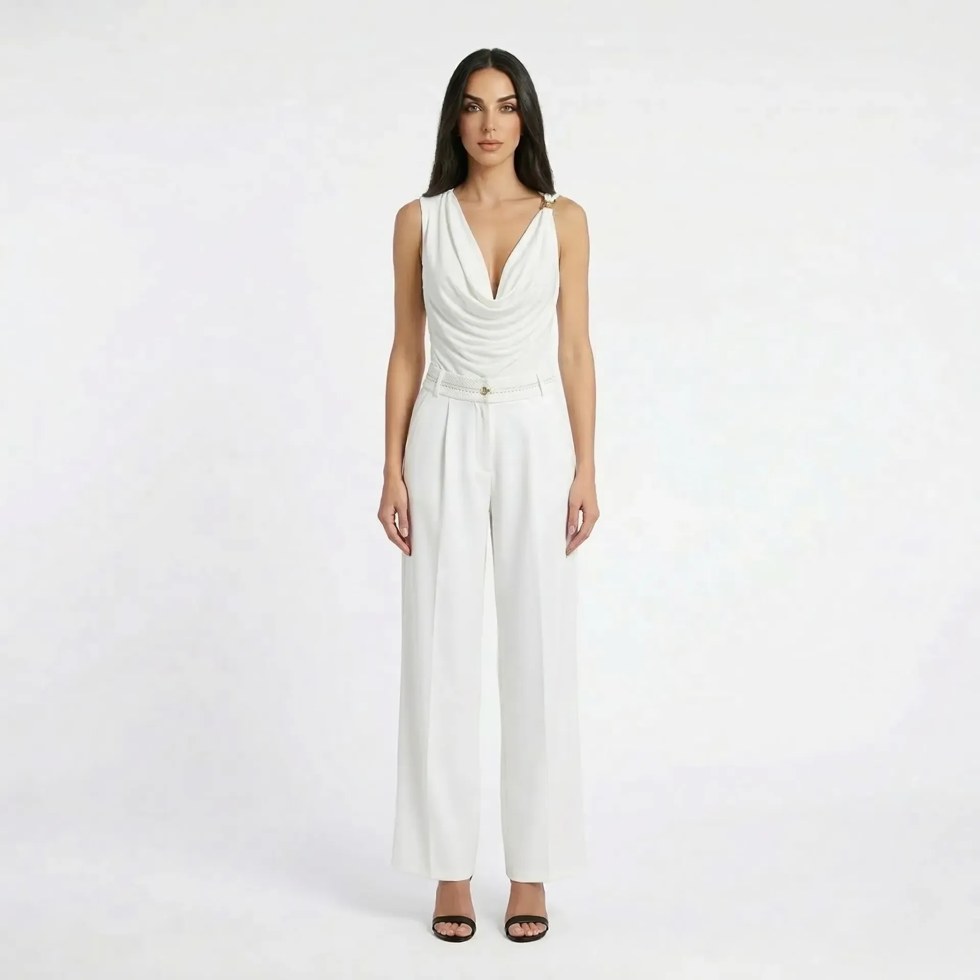 Bodysuit With Gold Details (S, White)