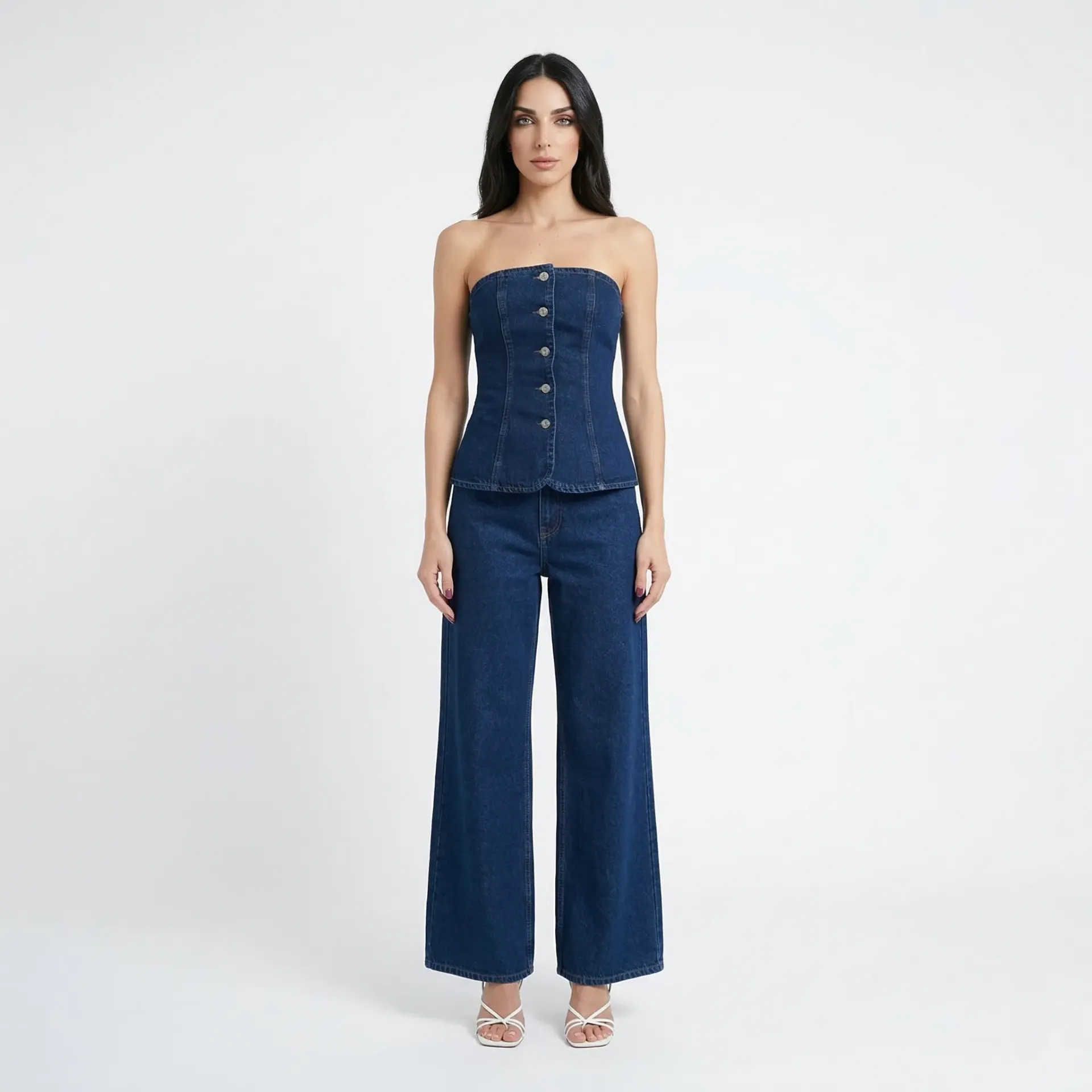 Strapless Denim Top (XS)