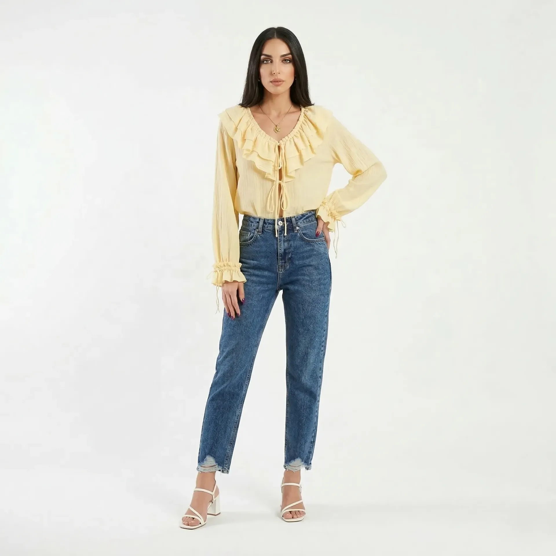 Mom Fit Denim Pants (34-(26))