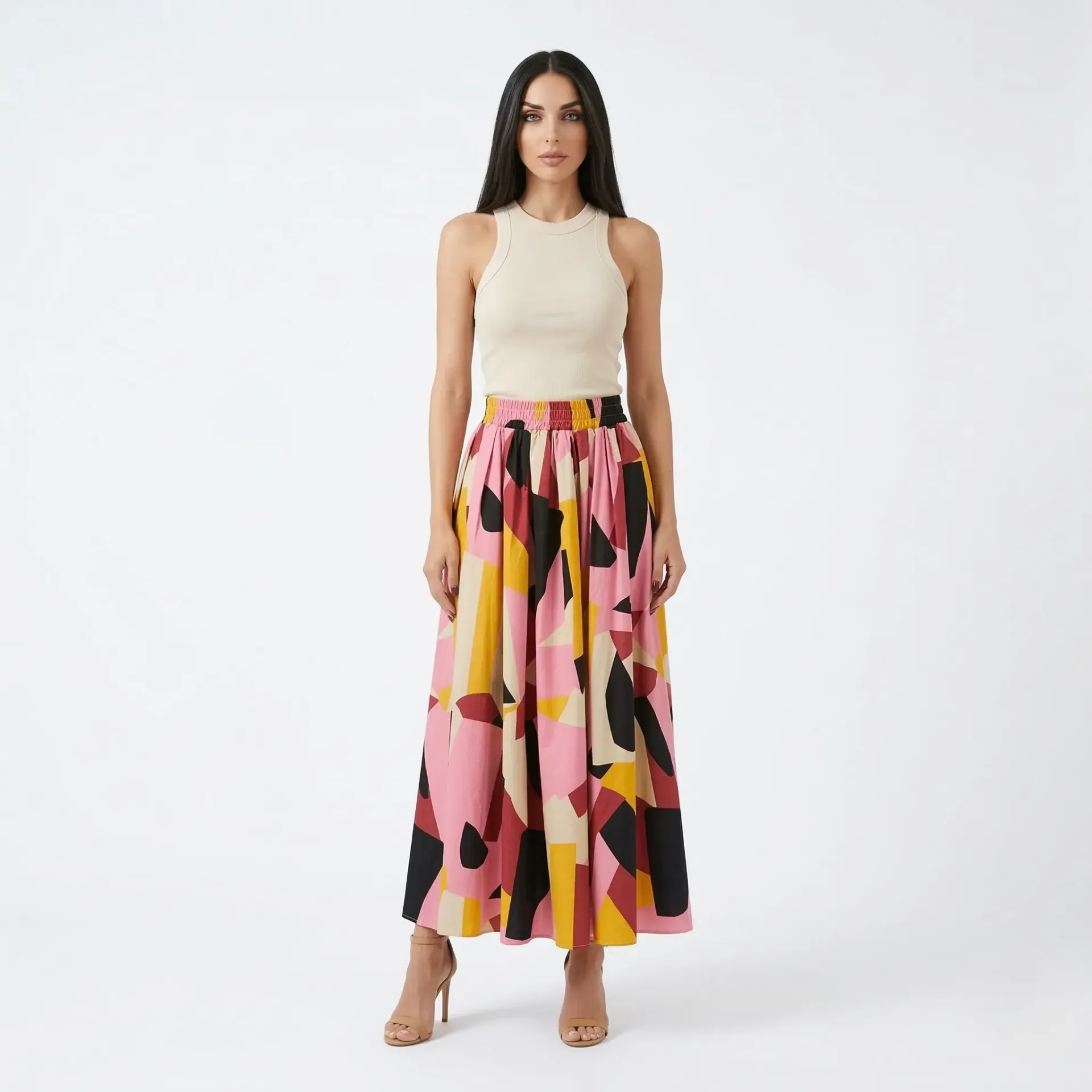 Geometrical Print Skirt (S)