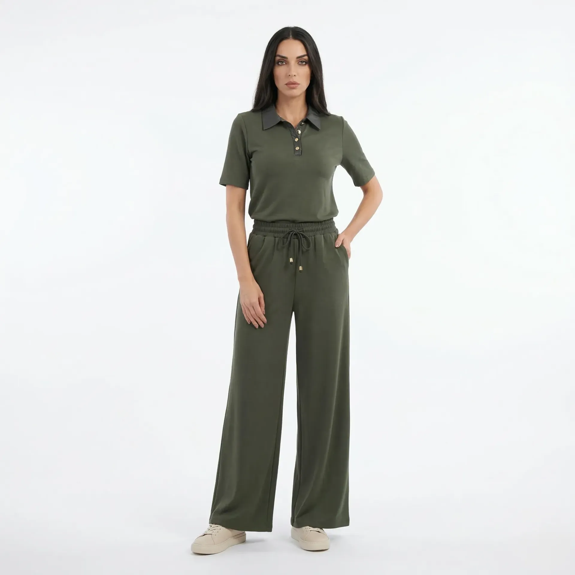 Cotton Polo T-Shirt & Pants Set (S)