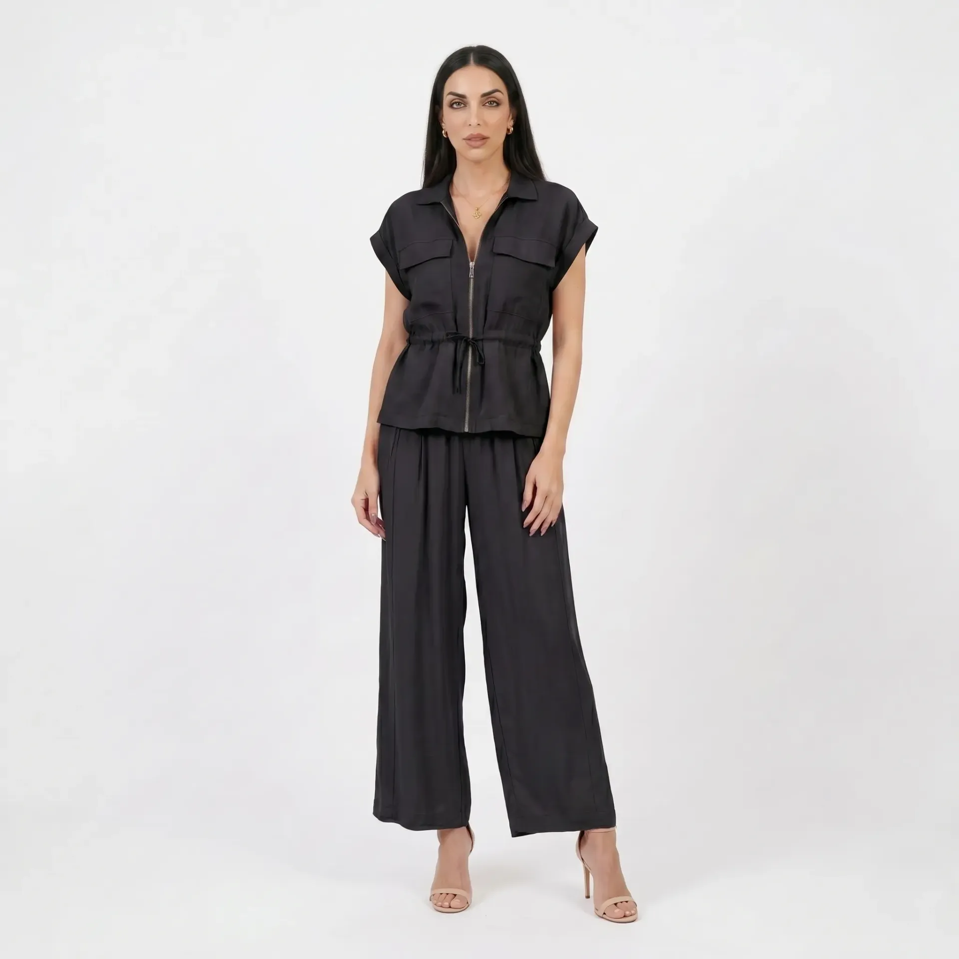 Short Sleeves Black Comfy Set