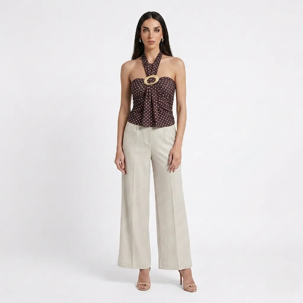 Polka Dot Brown top (S)