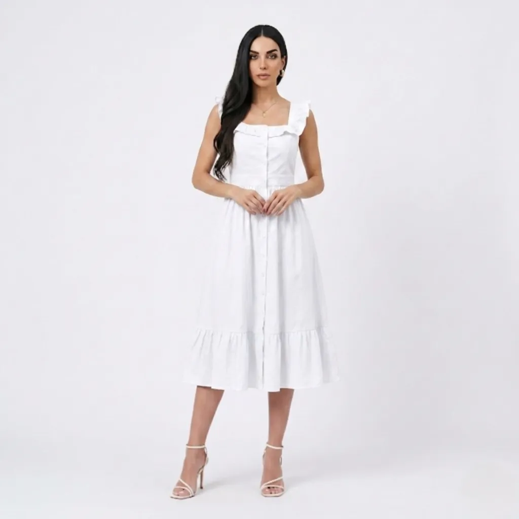 White Boho Long Dress (S)
