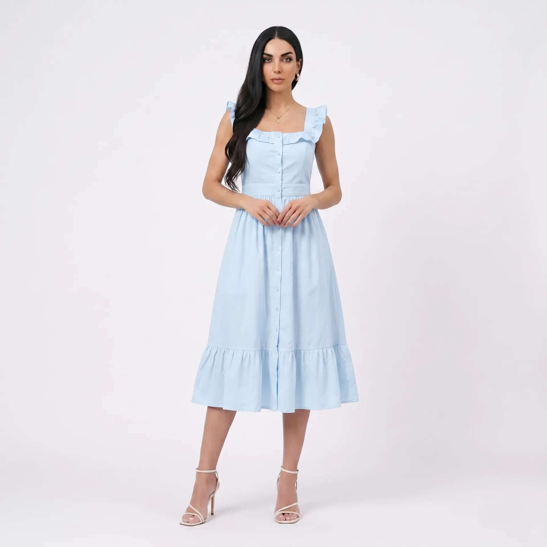 Blue Boho Long Dress