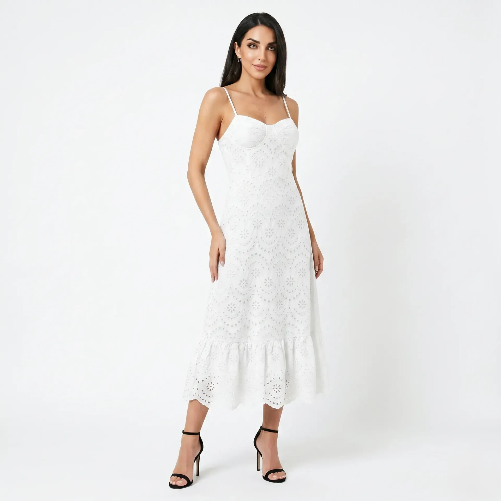 Boho Broderie Maxi Dress