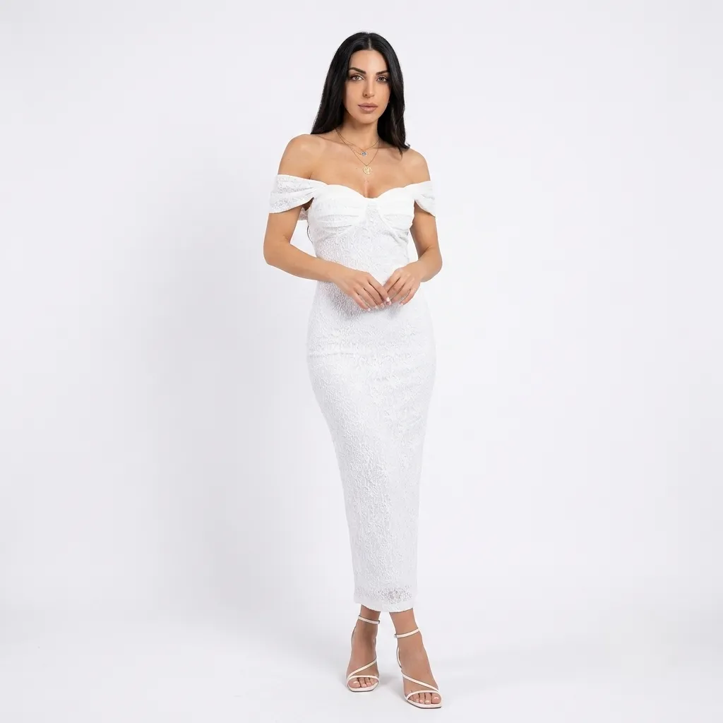 Full lace White Long Dress