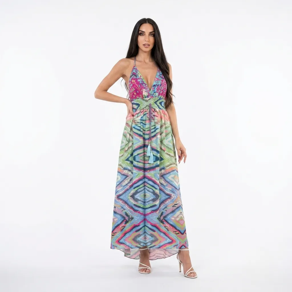 Indian Print Long Dress