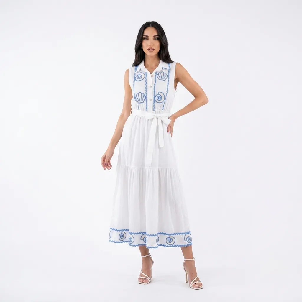 Linen Long White Dress